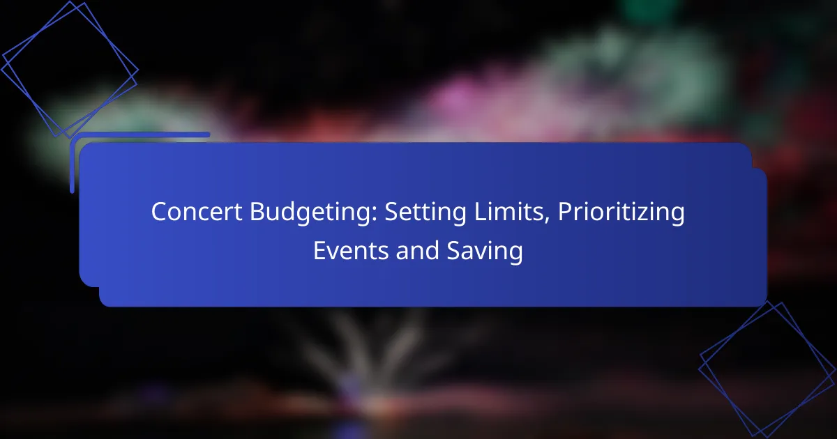 Concert Budgeting: Setting Limits, Prioritizing Events and Saving