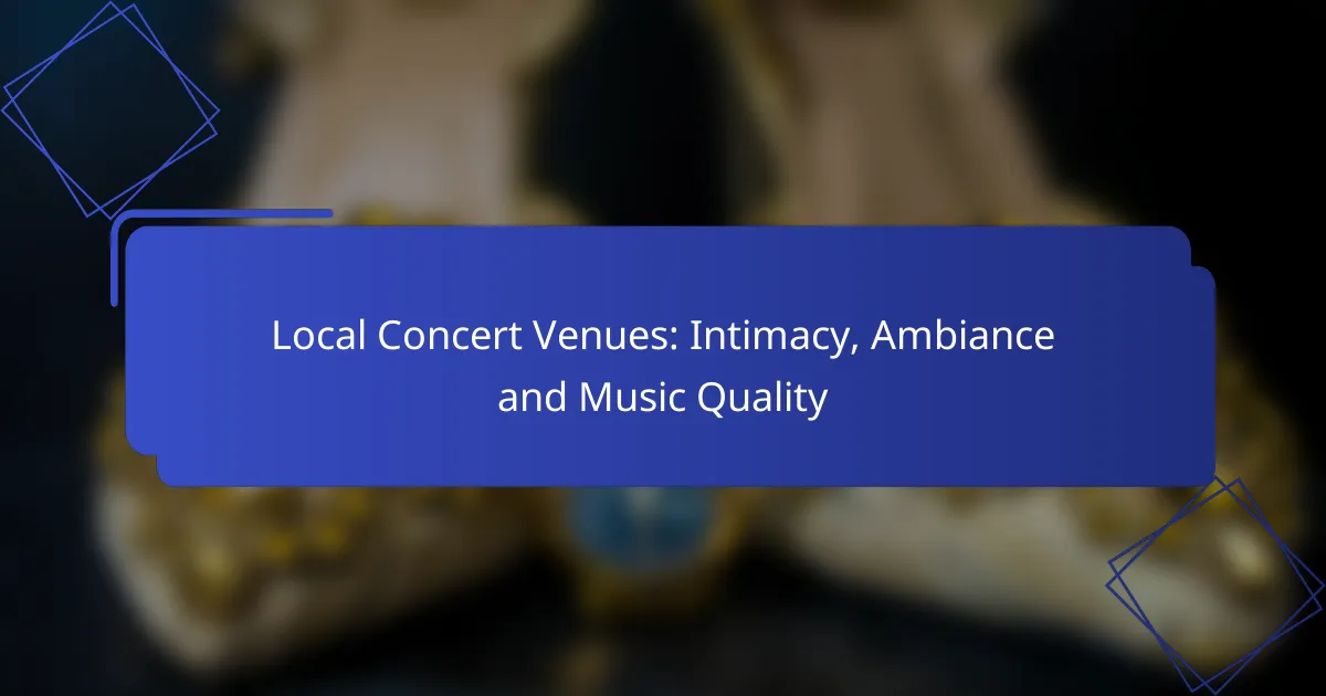 Local Concert Venues: Intimacy, Ambiance and Music Quality