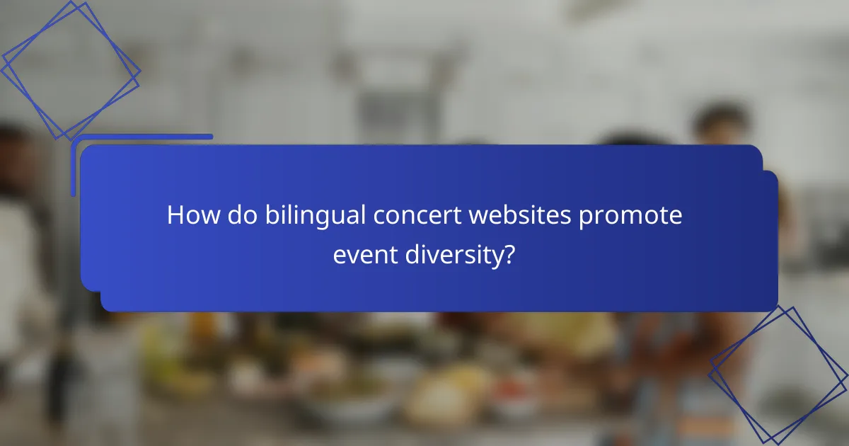 How do bilingual concert websites promote event diversity?