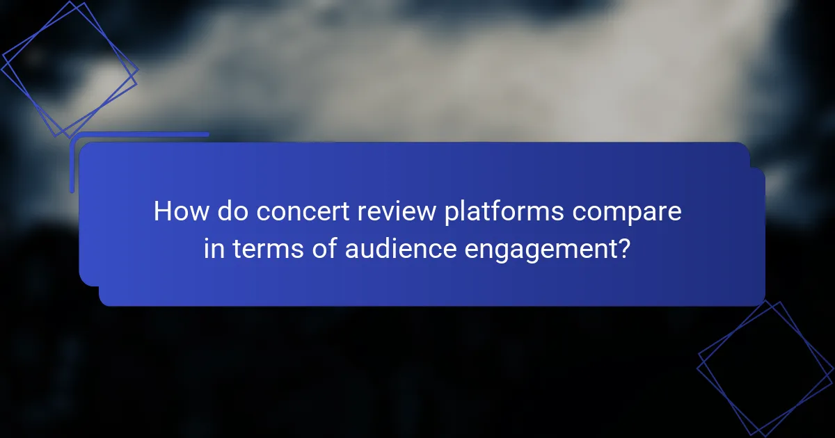 How do concert review platforms compare in terms of audience engagement?
