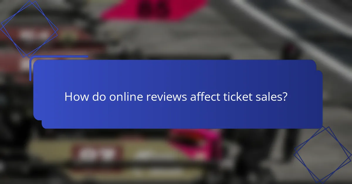 How do online reviews affect ticket sales?