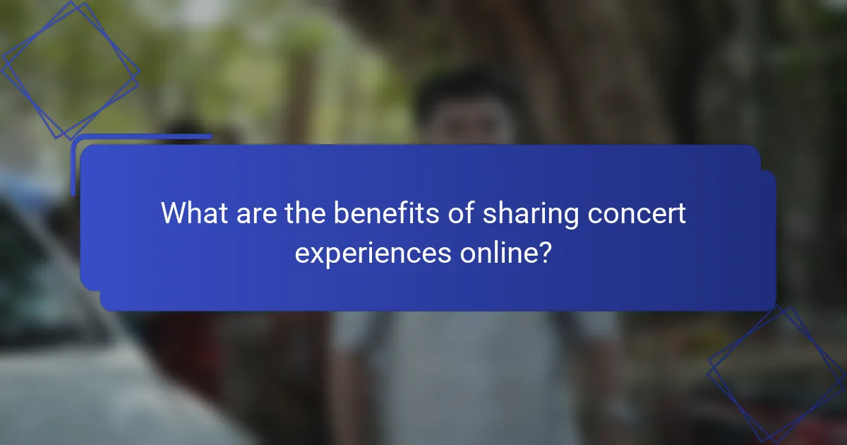 What are the benefits of sharing concert experiences online?