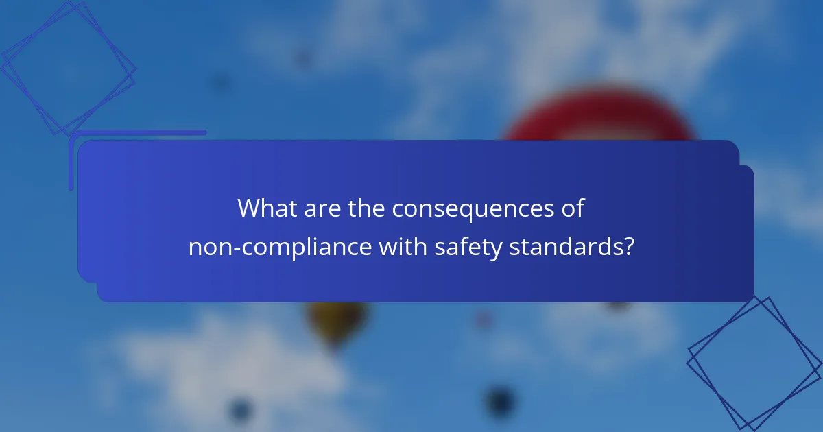 What are the consequences of non-compliance with safety standards?