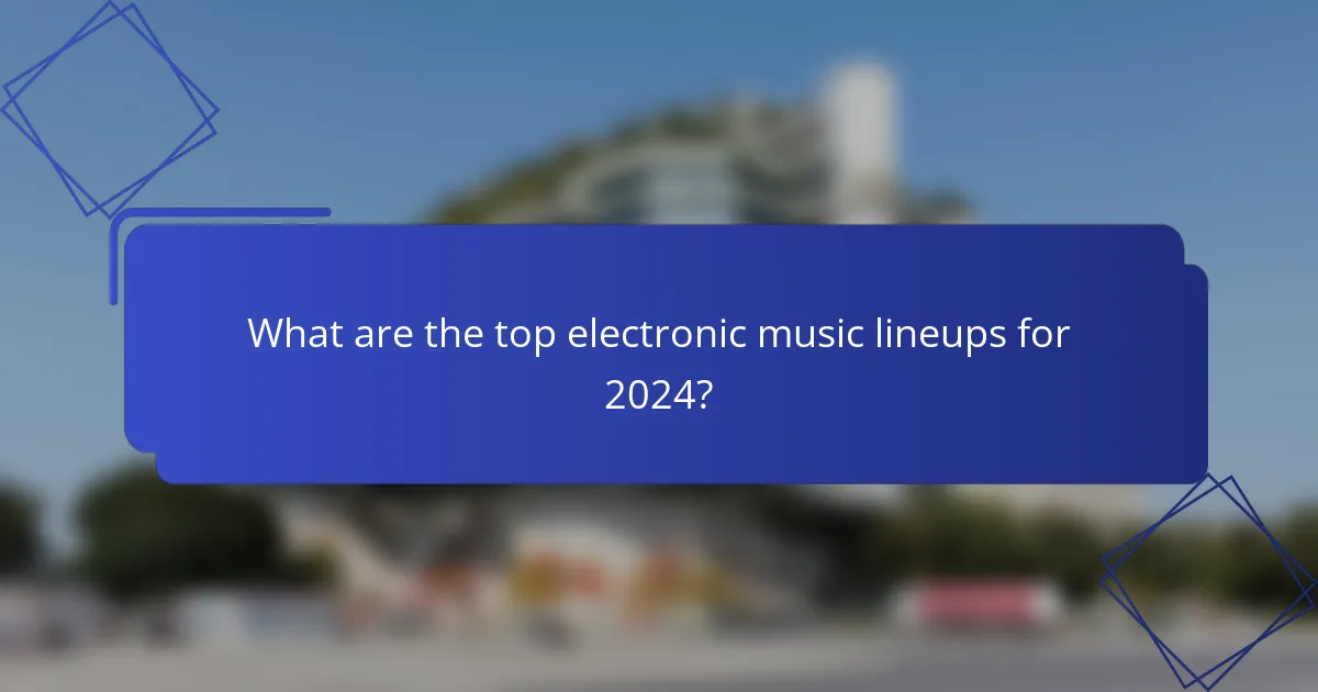 What are the top electronic music lineups for 2024?